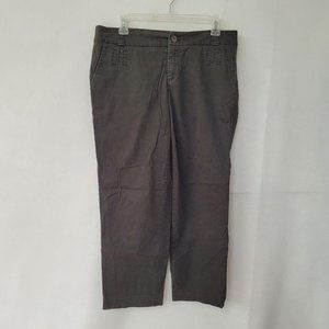 Daughters Of The Liberation Pant Womens 10 Brown Chino Crop Cotton Stretch‎